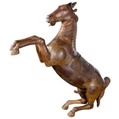Antique Monumental Lifesize Wooden Horse