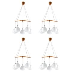 Set of Four Chandeliers by Luxus, Sweden, 1950s 4