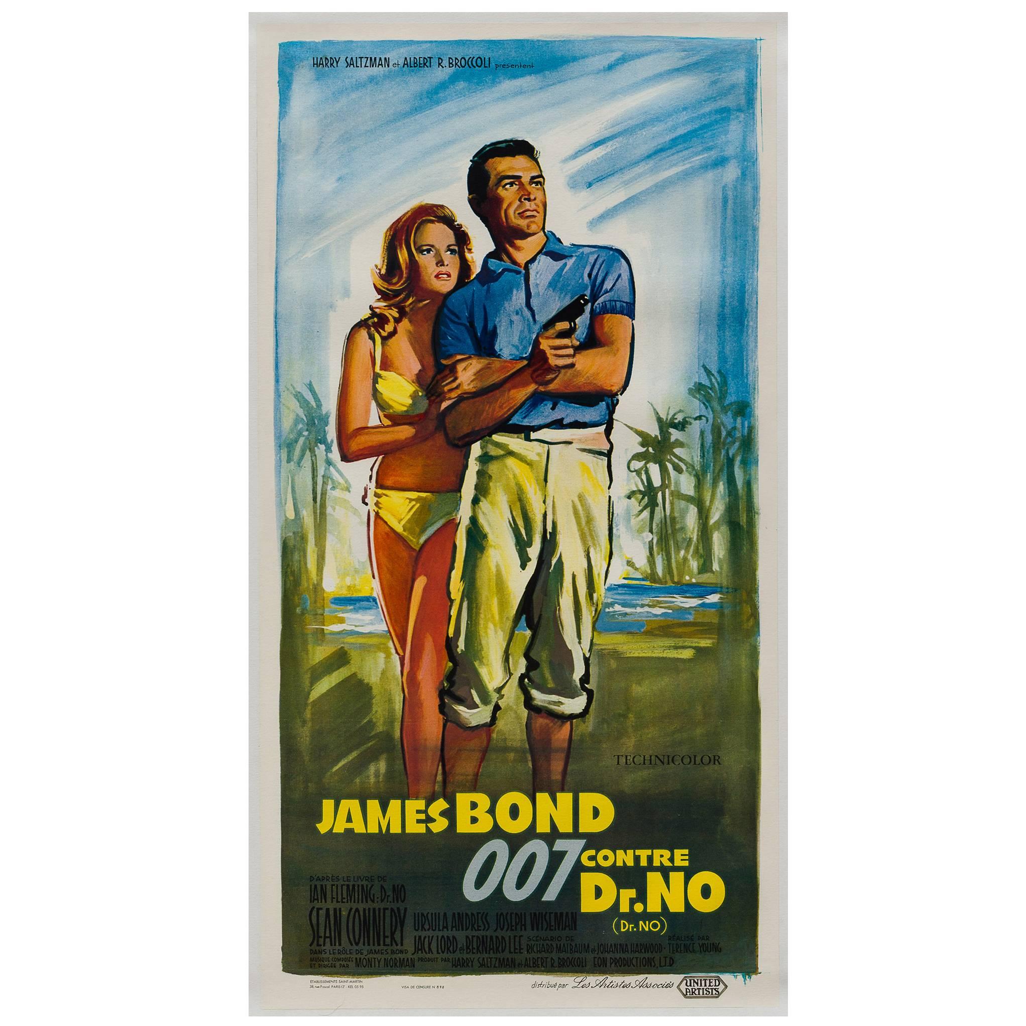 Dr No Original French James Bond Film Poster, Boris Grinsson, 1963