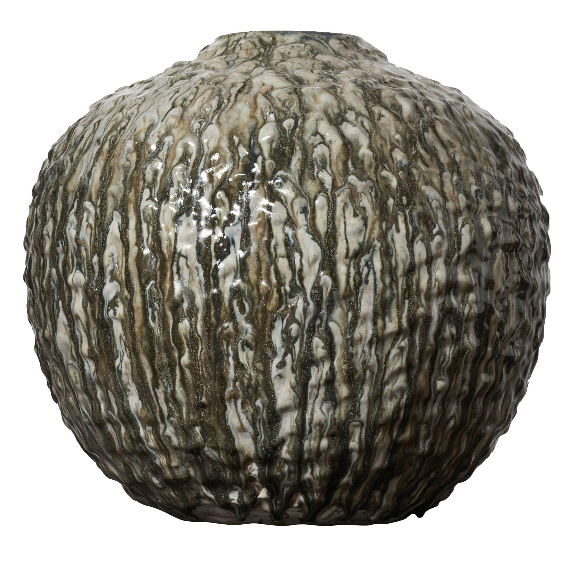 Contemporary Greywhite Moonjar #1897 by Morten Løbner Espersen