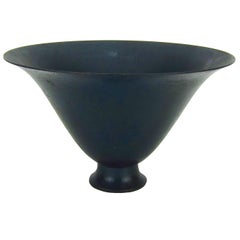 Marie Zimmermann Arts & Crafts Flaring Bowl with Rare Dark Blue Patina