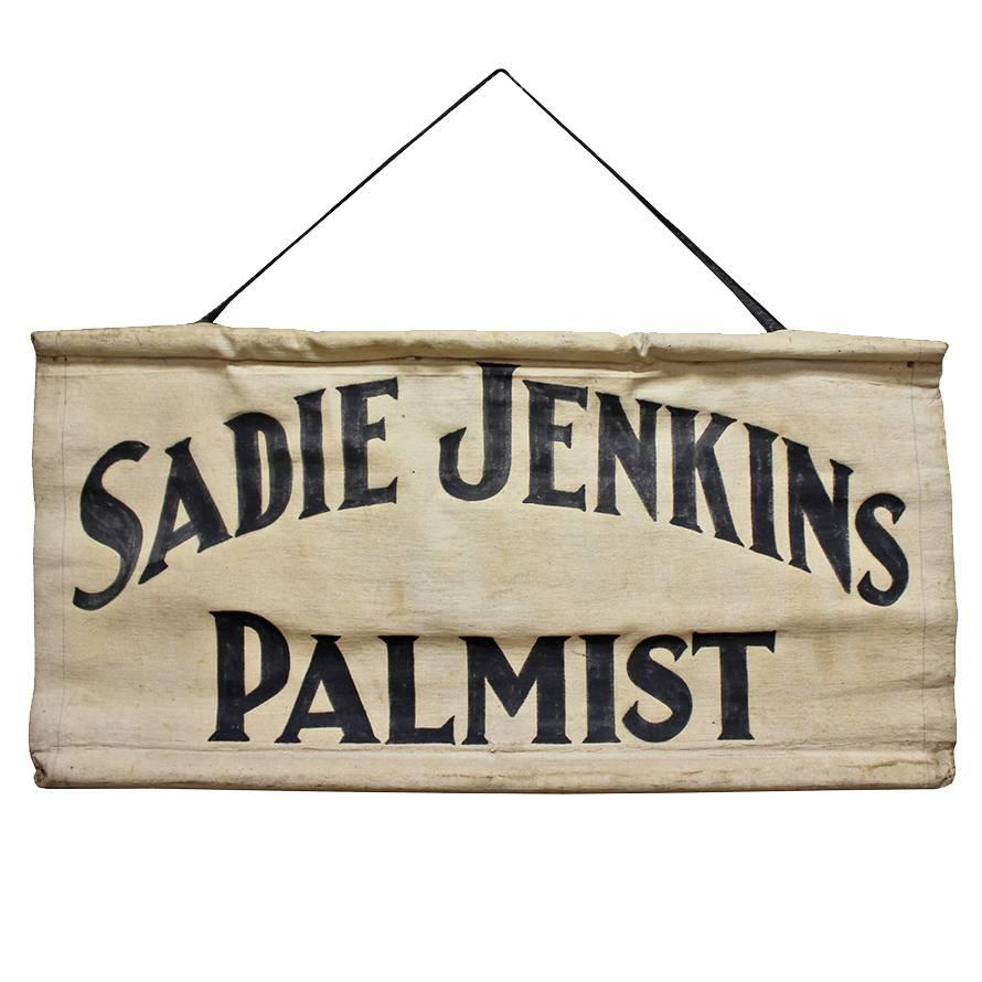 Early 20th Century Hand-Painted Palmist Trade Banner