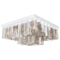 Smoked and Clear Glass Flush Mount Fixture 5