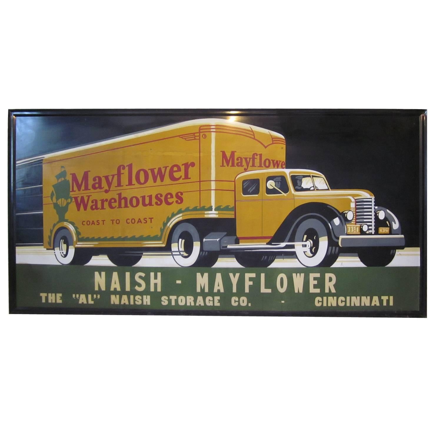 Vintage Art Deco Truck Advertising Sign