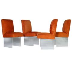 Lucite Base Dining Chairs
