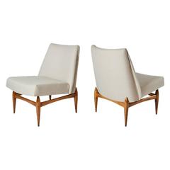 Pair of Sculptural Italian Slipper Chairs