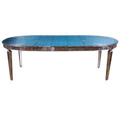 Hollywood Regency Fully Mirrored Extension Dining Table