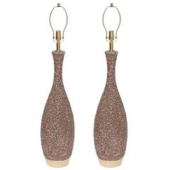 Pair of Italian Lava Glazed Lamps 4