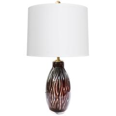Scandinavian Modern Edvin Ohrstrom for Orrefors "Ariel" Glass Table Lamp 7