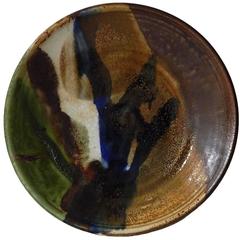 Toshiko Takaezu Exciting Abstract Expressionist Ceramic Charger