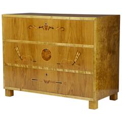 20th Century 1960s Later Deco Birch Inlaid Chest of Drawers