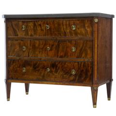1920s Birch Marble-Top Commode Chest of Drawers