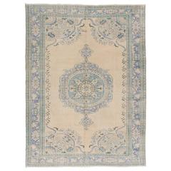 Vintage Turkish Oushak Rug 12