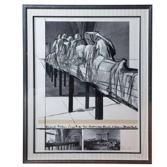 Christo "Wrapped Statues" Silkscreen/Photo-Collage, circa 1988