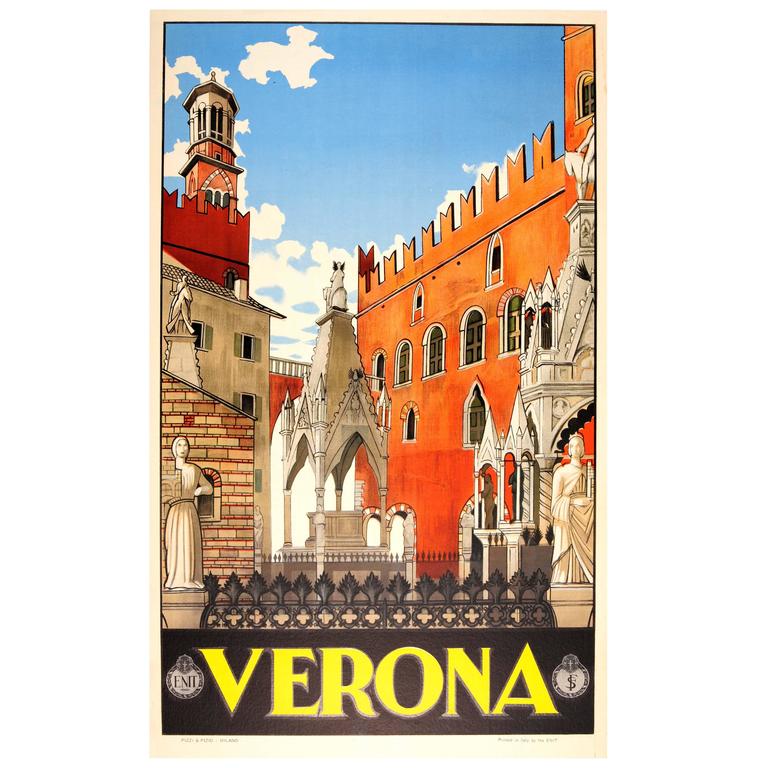 Verona Italy, Advertising Poster by ENIT at 1stdibs