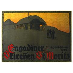 Antique St Moritz Engadiner Sfirenen Poster