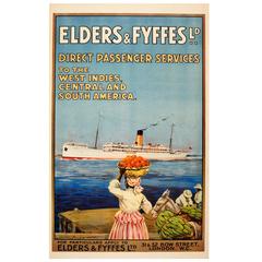 West Indies Elders & Fyffes Cruise Line Poster