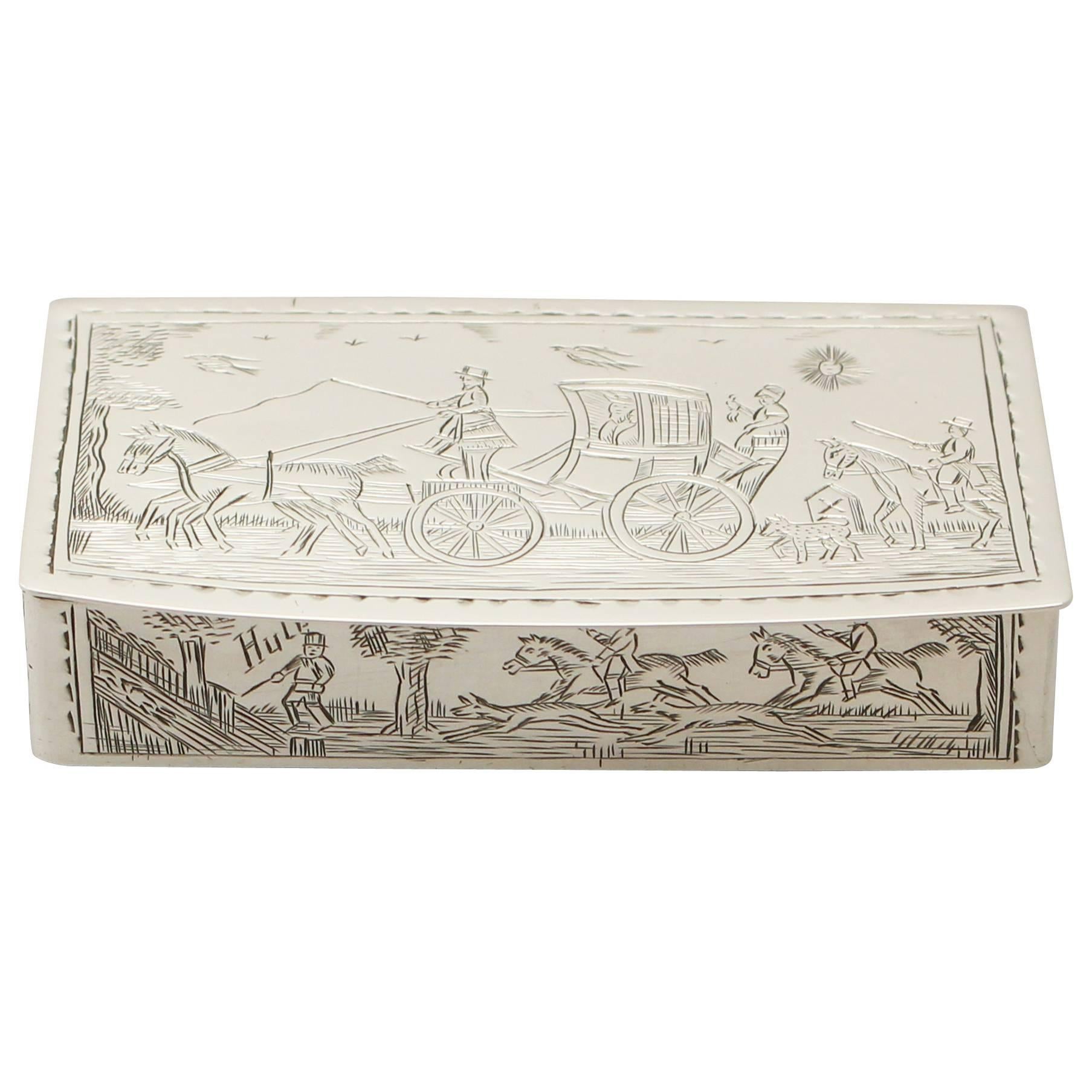 Sterling Silver Snuff Box, Antique George V