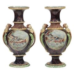 Thomas Victor Sergent Pair of Vases Mounted as Table Lamps 12