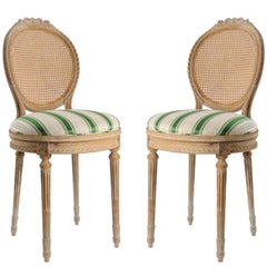 Pair of Louis XVI Style Salon Chairs
