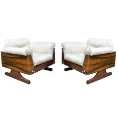 Novo Rumo Pair of Jacaranda Lounge Chairs