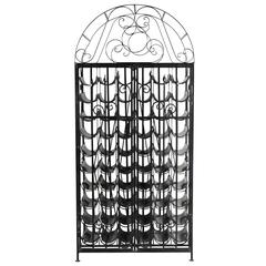 Iron Wine Cabinet with Scrolled Decorative Arbor Top