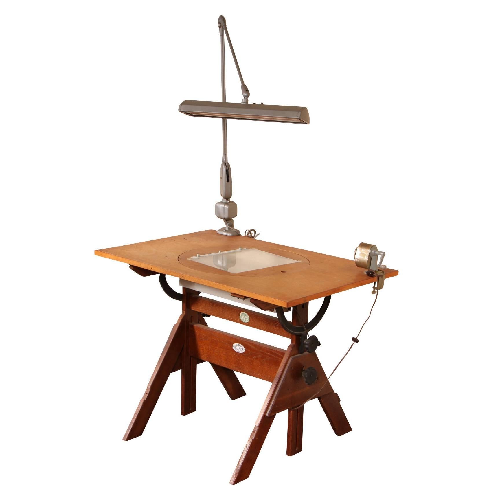 Anco Bilt Industrial Animator's  Table with Light