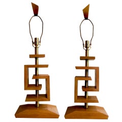 Pair of restored and wired James Mont Style Lamps 9