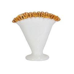 Vintage Ruffle Art Glass Vase