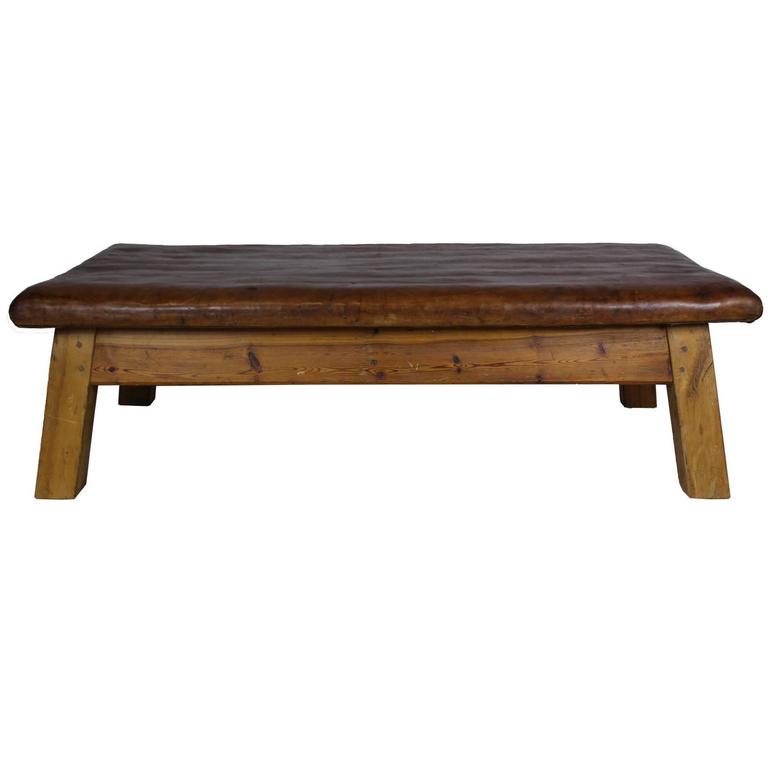 MidCentury Leather Gym Table at 1stDibs