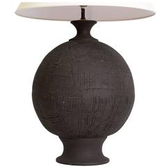 Monumental Hand Thrown Art Pottery Sphere Lamp 3