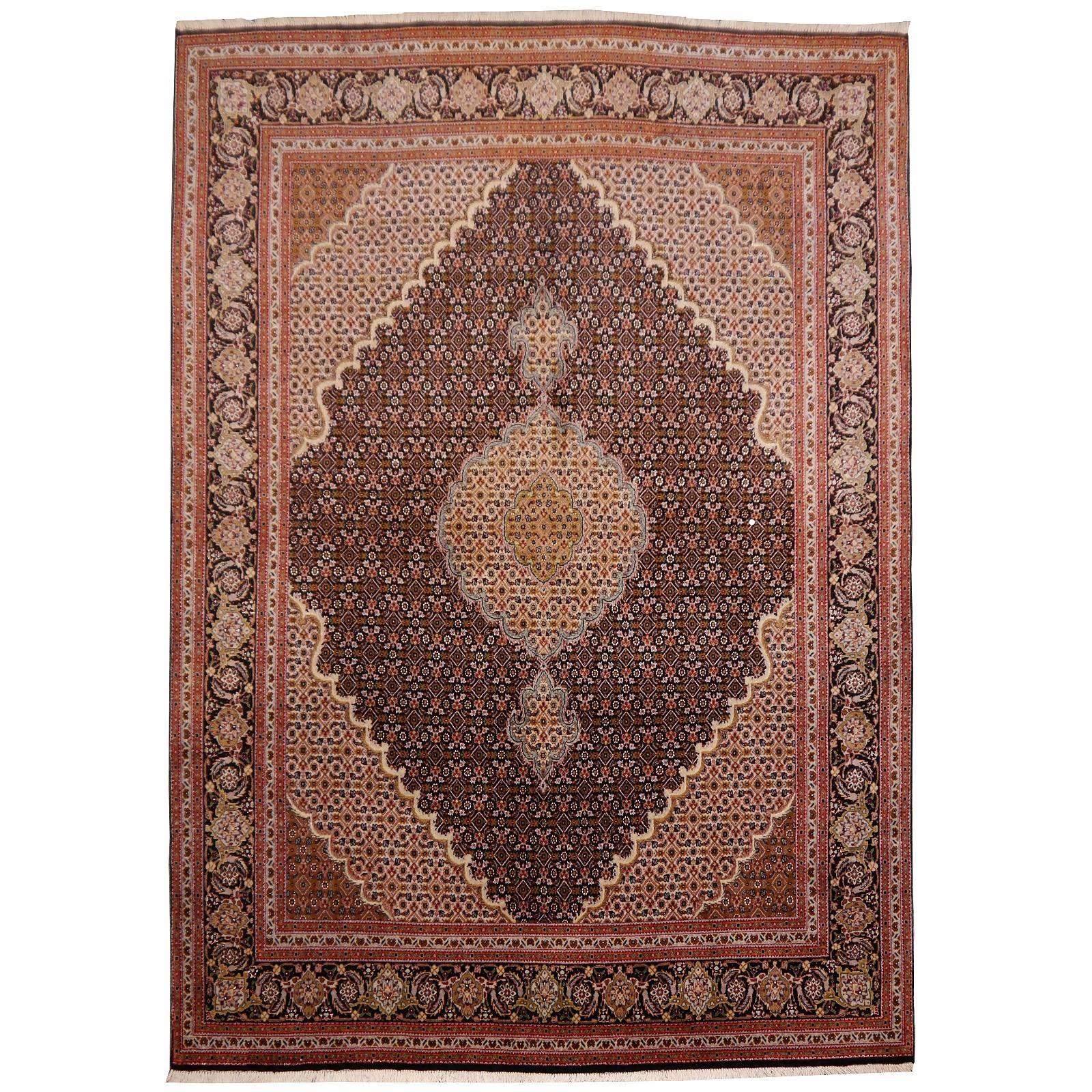 Persian Tabriz Wool and Silk Rug