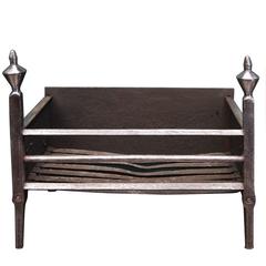 19th Century Wrought Iron Fireplace Fire Basket