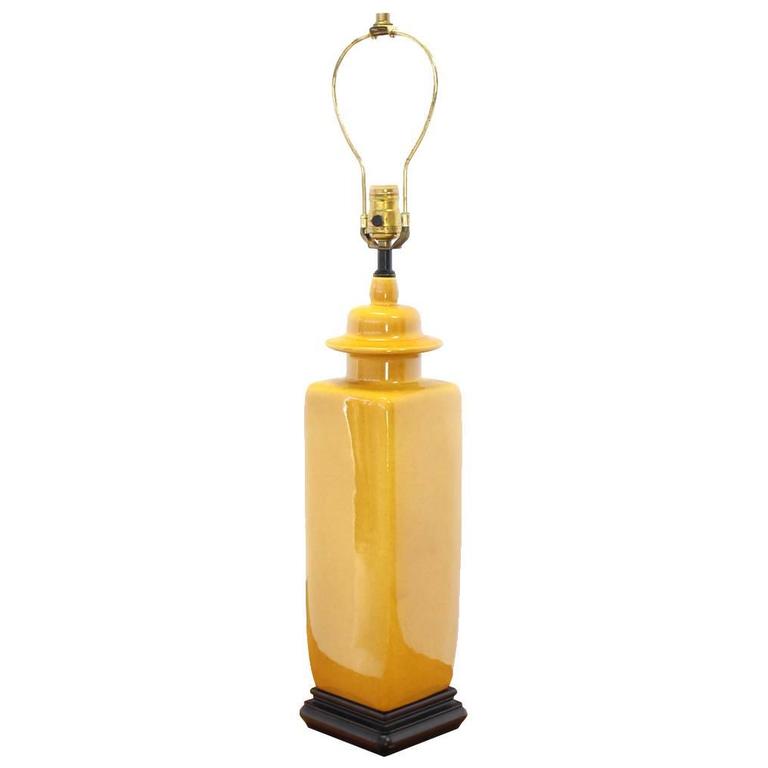 Art Pottery Ceramic Mustard Color Glaze Table Lamp For At 1stdibs Art Pottery Ceramic Mustard Color Glaze Table Lamp For