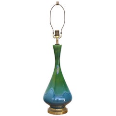 Vase Shape Art Glazed Pottery Table Lamps Green and Blue