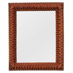 20th Century American Tramp Art Mirror
