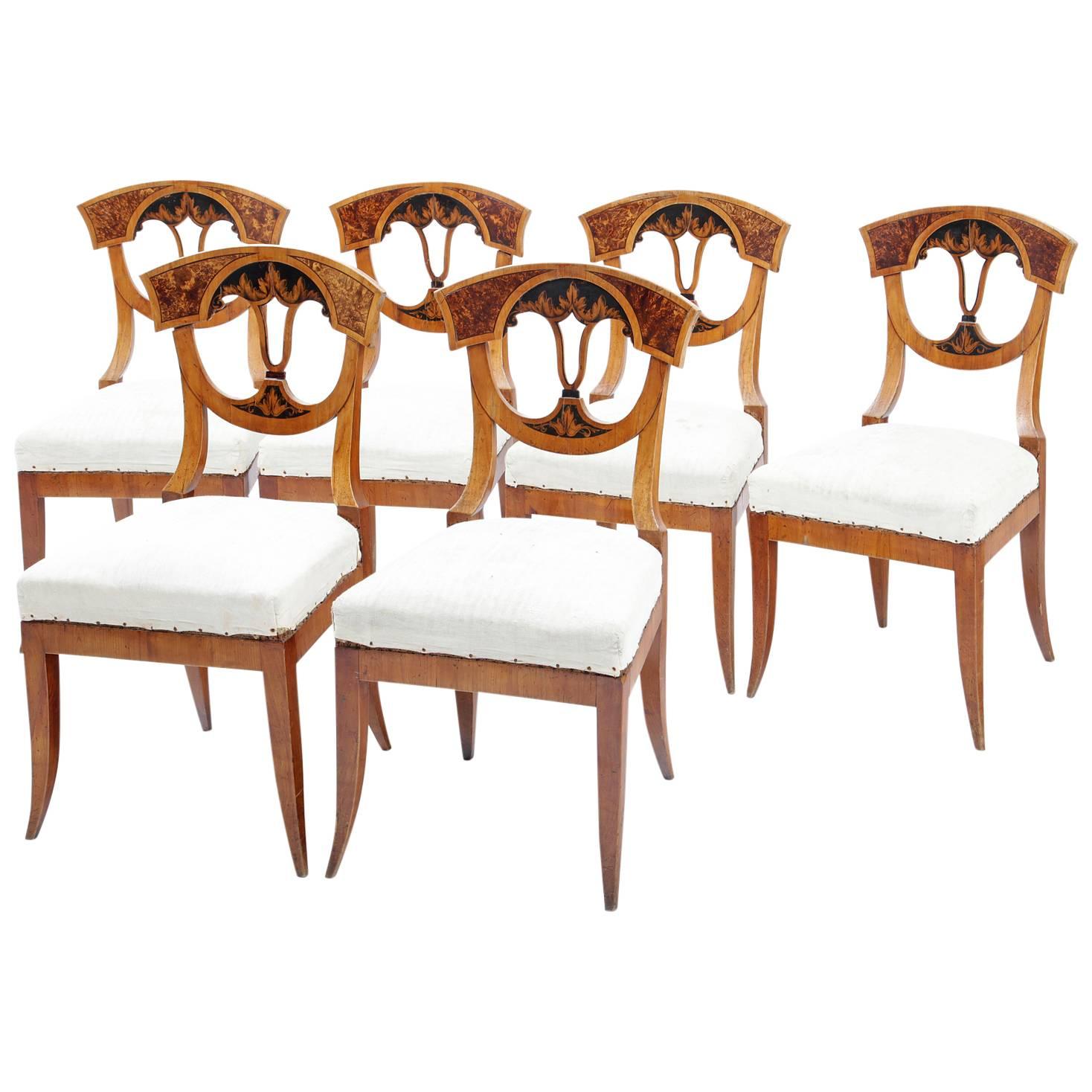 Neoclassical Dining Chairs, German, Franconia, 1820