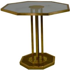 Octagonal Brass Cocktail Table, 1970s