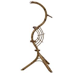 Retro Dutch Rohe Noordwolde Bamboo Serpent Plant Stand from the 1950s