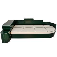 High Gloss Art Deco Daybed from France in Jaguar Racing Green