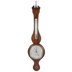 Antique English Regency Banjo Barometer with Mercury Tube, circa 1820