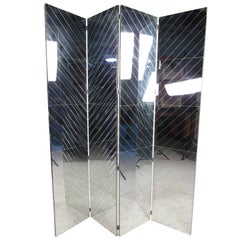 Tall Vintage Mirrored Room Divider