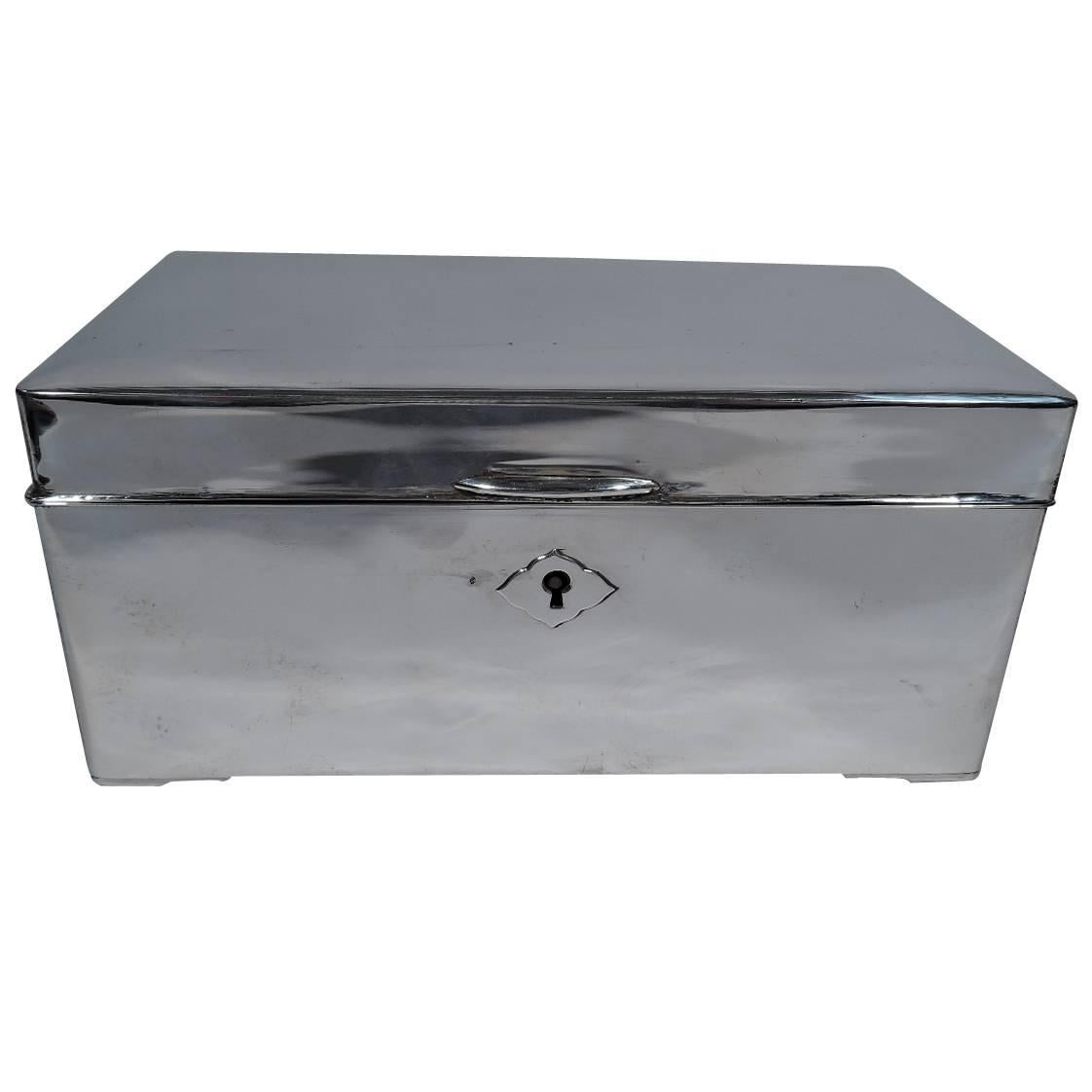 American Modern Sterling Silver Jewelry Casket Box