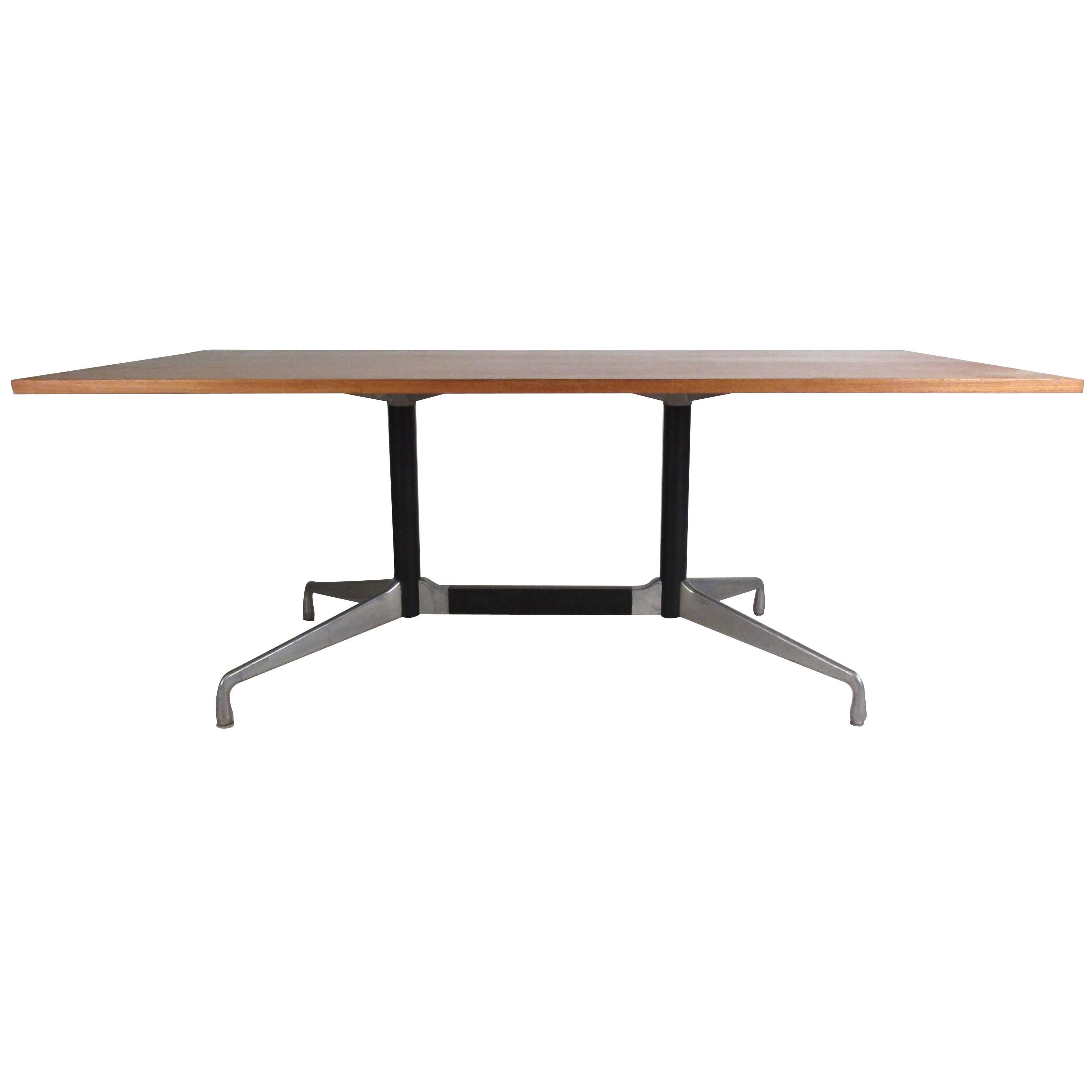 Mid-Century Modern Conference Table with Charles Eames for Herman Miller Base