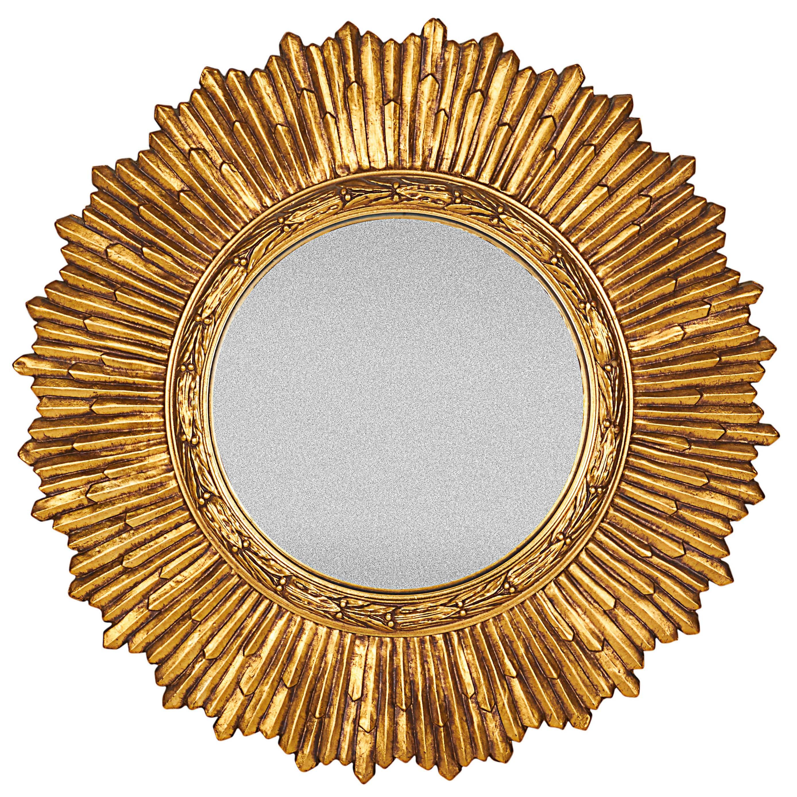 1960s Gilt Carved Sunburst Mirror