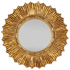 1960s Gilt Carved Sunburst Mirror