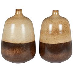 Vintage Pair of Alvino Bagni Ceramic Bottle Vases for Raymor