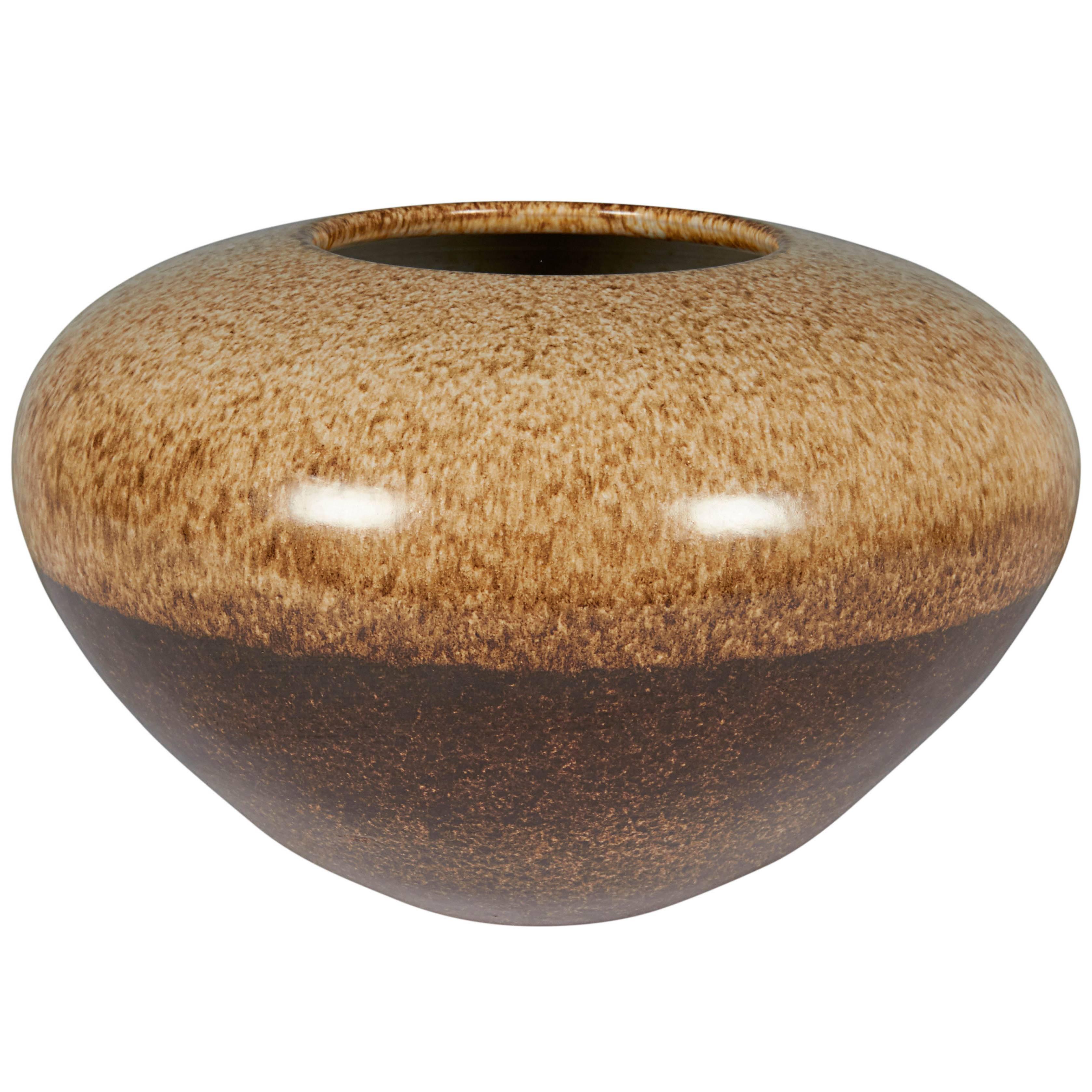 Alvino Bagni Round Two-Tone Ceramic Vase for Raymor