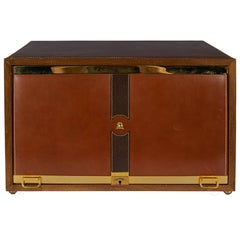 Mark Cross Men's Jewelry Box in Leather and Brass