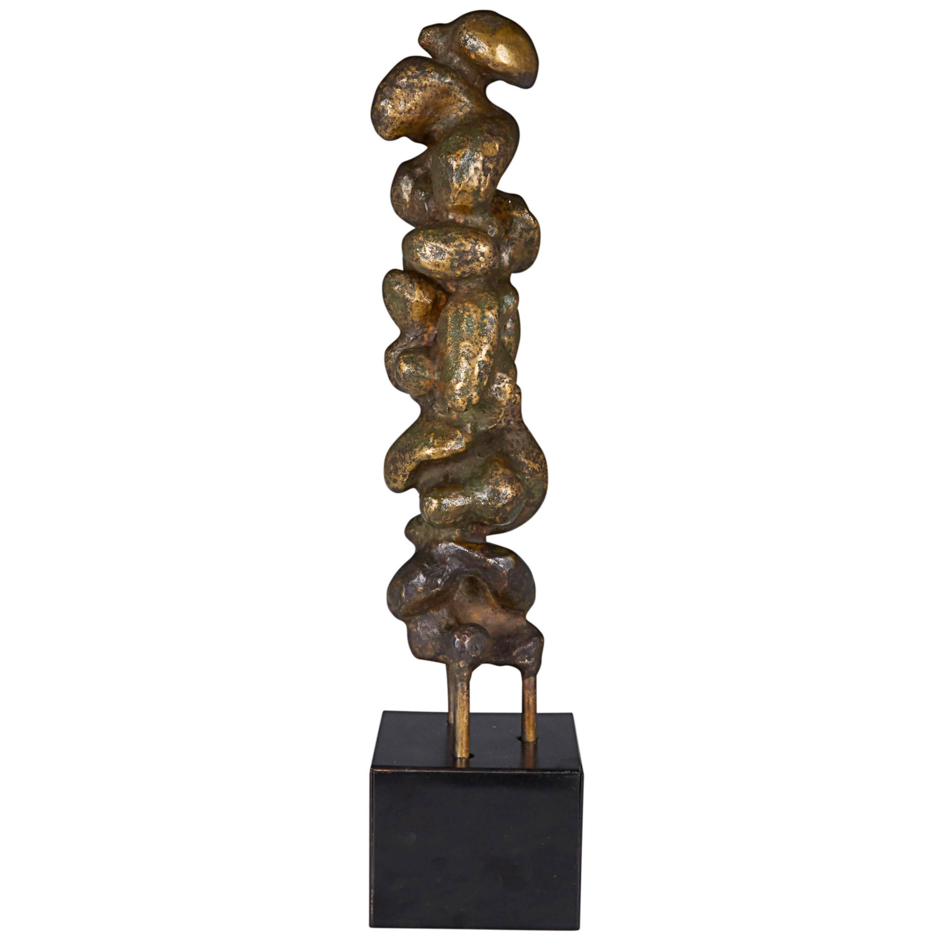 Adolfo Passarella Brutalist Abstract Bronze Sculpture, Signed and Dated